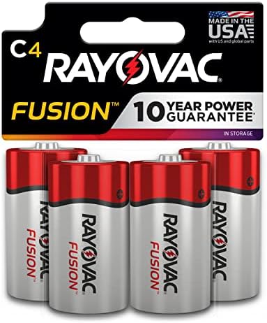 Батерии Rayovac C, алкални батерии Fusion Premium C Cell, 4 бр.