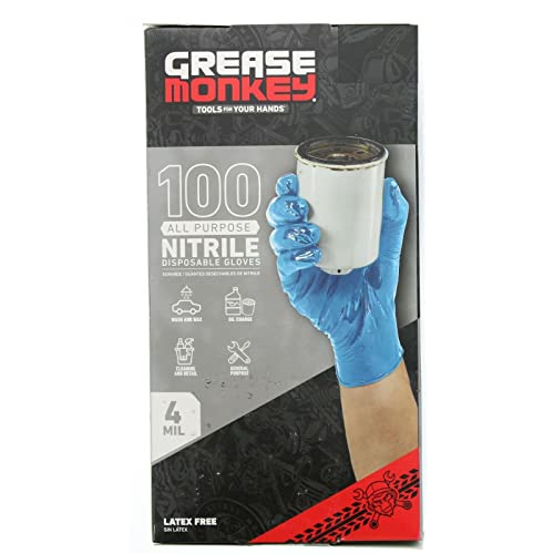 Универсални Нитриловые ръкавици Мазнините Monkey с дебелина 4 Майл, за еднократна употреба, 100 броя, сини, са подходящи