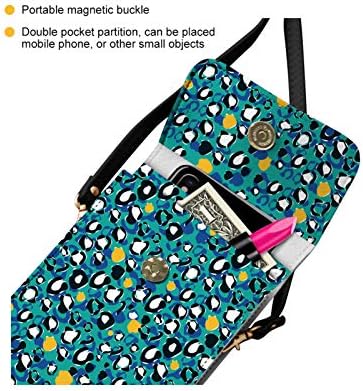 CLOHOMIN Леопардовая Чанта за Мобилен телефон от Изкуствена Кожа, Подарък за Жени, Чантата за Мобилен Телефон,