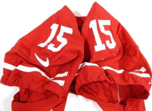 San Francisco 49ers 15 Game Пусна Червената фланелка 40 DP35652 - Използваните тениски За игри NFL Без подпис