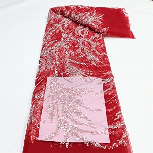 HNKDD Лейси плат, расшитая пайети, тюлевые платове за булчински рокли (Цвят: черен размер: 5 ярда)
