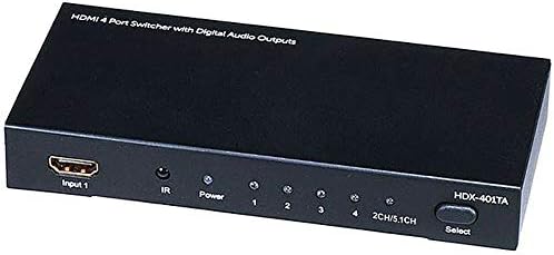 Комутатор Monoprice Blackbird 4x1 HDMI 1.4 - HDCP 1.4, с Toslink, цифрово коаксиальным и аналогов аудиовыделением,