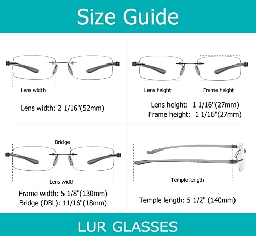 LUR 7 опаковки очила за четене без рамки + 4 опаковки класически очила за четене (общо 11 двойки ридеров + 2,50)