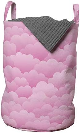 Foldout Бледо-Розова Чанта за дрехи, Фигура Розови Кучевых облаци с ефект омбре, Абстрактен изглаждат време на Дизайн, Кошница