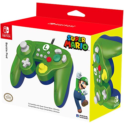 Бойна панел HORI Nintendo Switch (Луиджи) Контролер в стил GameCube, Официално Лицензиран Nintendo - Nintendo