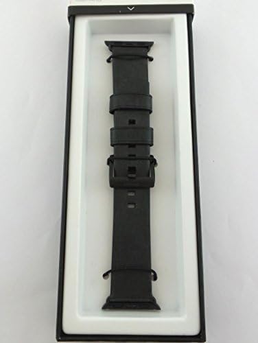 Модерен каишка Nomad за Apple Watch 40 мм/38 мм |Шиферно-Сива кожа Horween | Черна Фитинги