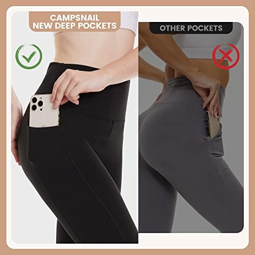 CAMPSNAIL 4 Опаковки Леггинсов с джобове за жени - Меки Гамаши с контрол на корема с Висока талия За Отслабване,