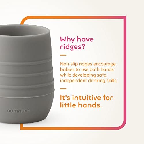 numnum Tiny Training Cup | Първата чаша на дете | Силиконови Нескользящая отворена чаша за пиене и за самостоятелно