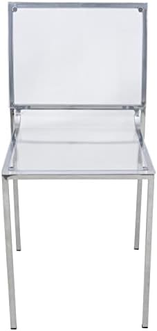 LeisureMod Almeda Модерен Сгъваема маса за Хранене, стол от Акрил люцита с Хромирана рамка от Прозрачен (1)