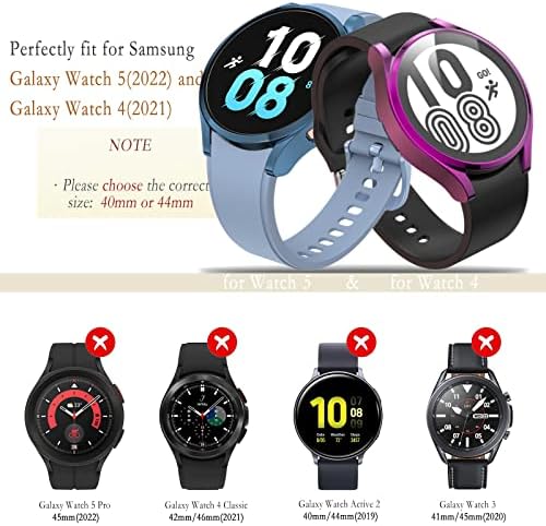 OHPROCS е Съвместим с Samsung Galaxy Watch 5 и 4 40 мм 44 мм Калъф с защитно фолио за екрана, мека предна панел от TPU,