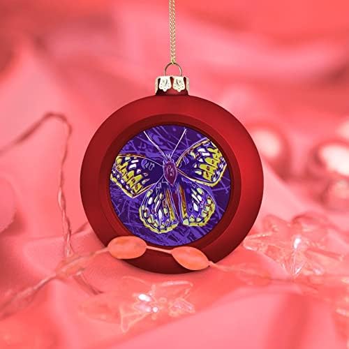 Абстрактно Изкуство Пеперуда Коледна Топка Нечупливи Висящи Украси за Коледната Елха Камина Вечерни Украса 4ШТ