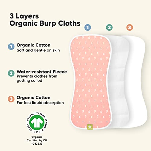 KeaBabies 5 опаковки органични салфетки от оригване за малки момичета и момчета и 8 опаковки, органични бебешки нагрудников