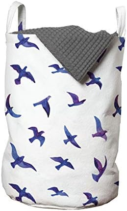 Чанта за дрехи Ambesonne Birds, Акварел фигура под формата на Ята Летящи Гълъби и къщичка за гълъби с Преходна цвят,