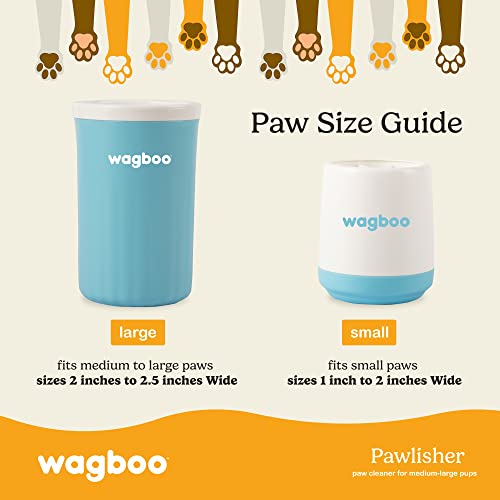 Преносима Четка за почистване на Кучешки Лапи Wagboo Large Pawlisher | Easy Wash Син Цвят, Силиконови Аксесоари За Къпане на