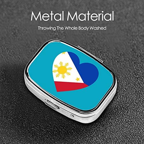 Любовта Национален Флаг На Филипините Квадратна Мини-Кутия За Хапчета Пътни Служби За Лекарства Организатор Преносим