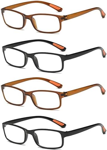 Очила J & L Glasses Очила За четене 4 Двойки С Пружинным тръба на шарнирна Връзка Леки Ридеры За Мъже и Жени