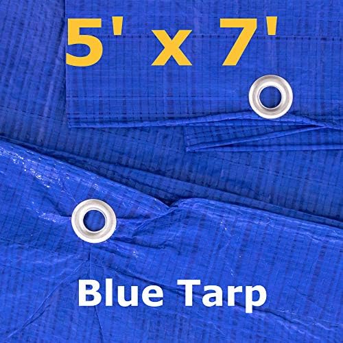 (5 Фута х 7 метра) Синя Многофункционална Водоустойчив Поли Брезентовая кутията с Палатката от Tarps за къмпинг