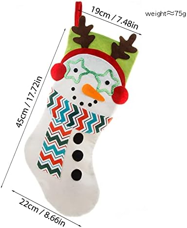 Коледни Чорапи на Тъканта Коледна Чанта за Чорапи и Коледни Окачени Чорапи за Украса на парти и Коледен Cartoony Червен Комплект