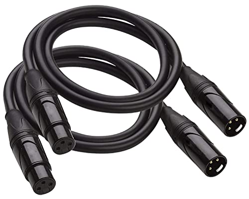 Микрофонные XLR кабели 2 бр., 3-пинов Балансный Микрофон кабел XLR от мъжете, за жената, за микрофони, акустични системи,