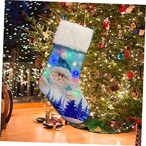SOLUSTRE 2 бр. Камина Синьо Сувенирное Дърво с Чулками Декоративни Подаръци, Коледна Украса От Бонбони Окачване,