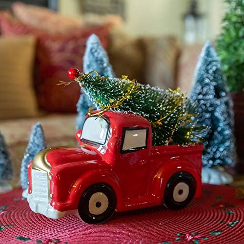 Flora Bunda 10 Коледна елха в Керамични Реколта Червено Камион за Вътрешно Коледна украса