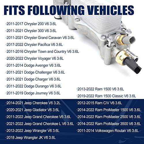 926-876 Алуминиев Маслен радиатор на двигателя с Корпус Маслен филтър Адаптер в Събирането на Подходящи за 2011-2017 Chrysler