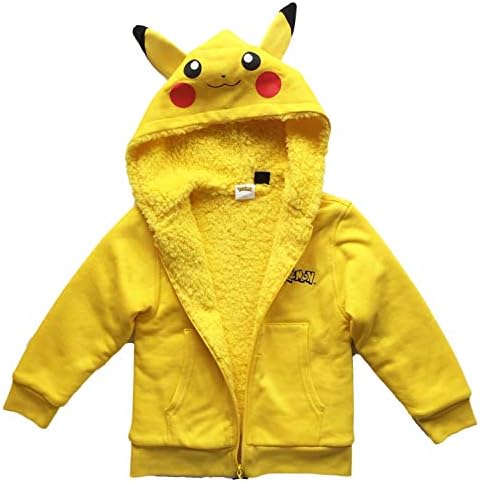 Мек вълнен плат за Костюм Шерпа За момчета Pokemon Pikachu с Качулка