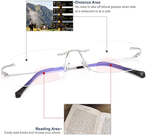SUGLSS Фотохромичните Бифокални Очила За Четене на Мъже, Жени Синя Светлина Блокиране на Компютърен Четец Прозрачни Слънчеви