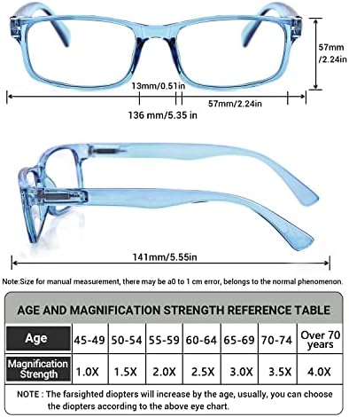 Нечупливи Очила за четене LUFF за жени, 4 бр., Мъжки слънчеви Очила за четене, Блокиране на Синя Светлина, Удобни Четци с