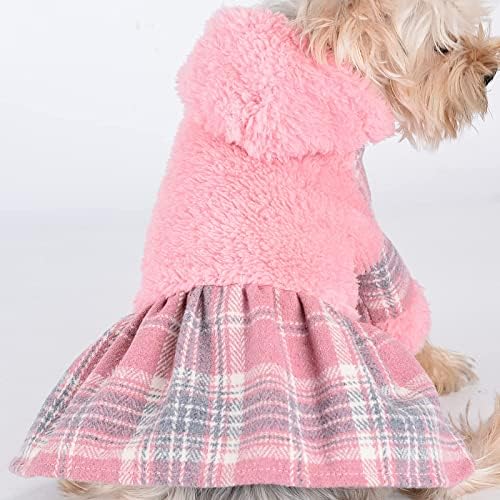 Рокля за кучета за малки до Средни Кучета, Рокля-пуловер за момичета, Дрехи за домашни любимци, Дрехи за чихуахуа, йоркширски