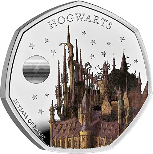 2023 DE Хари Потър 25-тата Годишнина PowerCoin Хогуортс Хари Потър и Сребърна монета от 50 Пенса Великобритания 2023