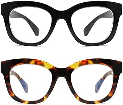 Areyeth, 2 Чифта Големи очила за четене в ретро стил за жени, в стил за Опра, Големи сини очила за четене, блокиране