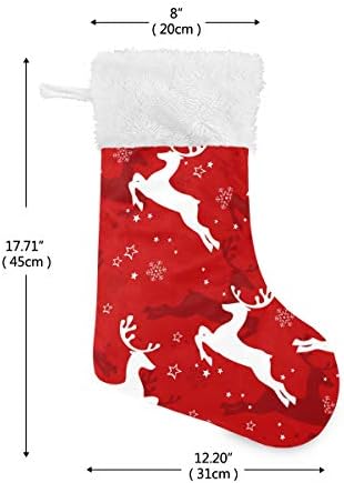 Коледни Чорапи ALAZA, Коледни Елени, Класически Персонализирани Големи Чулочные Украса за Семейни Тържества, декорация