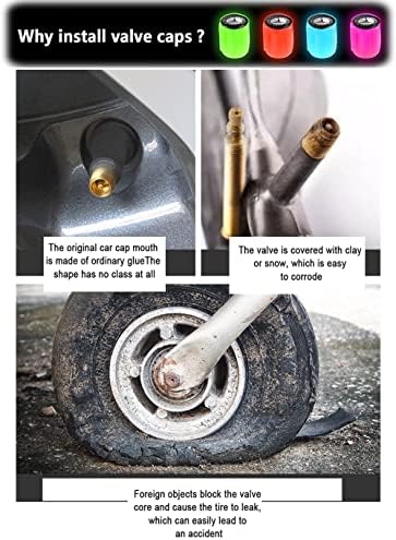 4 бр. Светещи в Тъмното Капачки за състав на вентила гуми за Mercedes-Benz, Универсални Флуоресцентни Розови Шапки въздушни