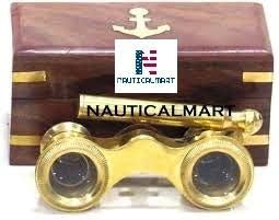 Месинг Оперен Бинокъл в Дървена кутия от NauticalMart