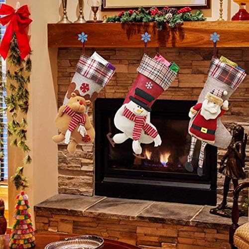 Коледен Отглеждане Vpang, Класически Коледни Чорапи Голям Размер, Дядо коледа, Снежен човек, Елен, Коледен