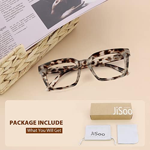 JiSoo Извънгабаритни очила за четене със синя светлина, дамски, модни очила за четене, блокер синя светлина 1,5, демисезонные
