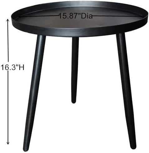 Мебели на търговска марка Kings – Кръгла метална маса Whelan с частичен морски акцент, черен
