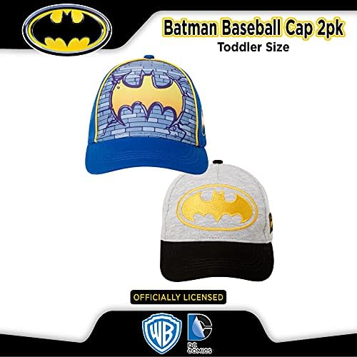 Бейзболна шапка Супергерой на диси Комикс за момчета от 2 опаковки 3D Супермен, Батман, Лигата на Справедливостта с извити
