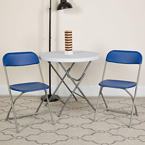 Пластмасов сгъваем стол от серията Flash Furniture Херкулес™ - Синьо - Товароносимост от 650 паунда Удобен