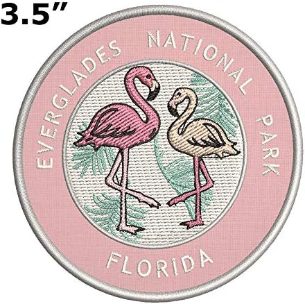 Национален парк Фламинго Евърглейдс, Флорида, Нашивка Премиум-клас с две Бродирани фламинго, Приклеиваемая желязо или Вшитая
