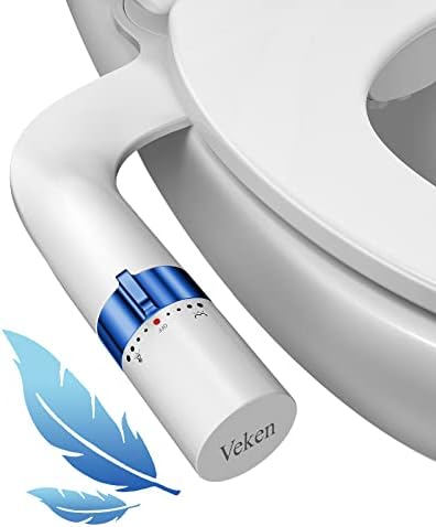 Тънки биде Veken за съществуващите тоалетни Двоен накрайник (за миене на жените /Отзад) Хигиенична Капачка за биде, Регулируем
