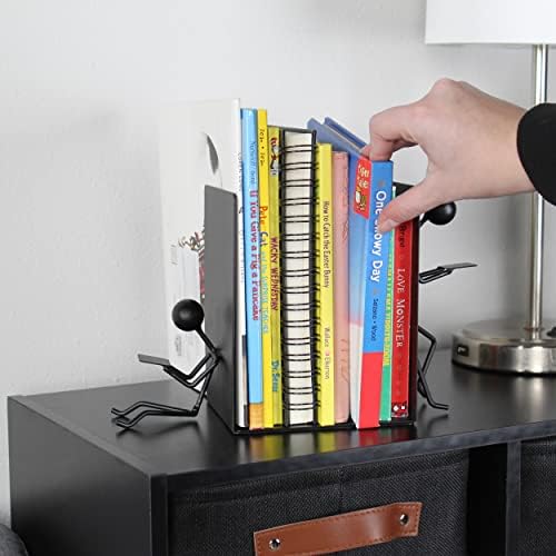 7Penn Уникални Метални Стойки за книги, Черни Поставки за книги с фигурки - 2 елемента 3D Библиотеки на Краищата Декоративни