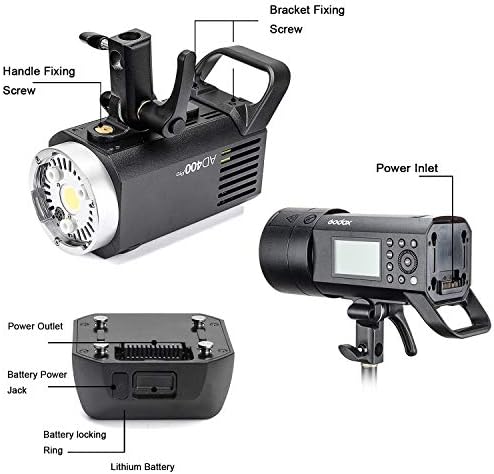 Моноламповый лампа Godox AD400 Pro AD400Pro 400ws GN72 TTL на батерии, външна светкавица-стробоскоп 1/8000 HSS, вградена система