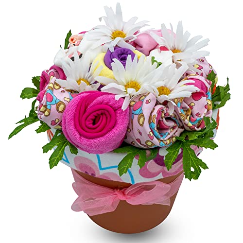 Букет цветя за детски дрехи, Подарък кош за новородени момичета с детски дрехи под Формата на Празнични цветове,