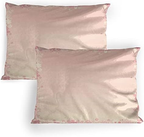 Сменяеми Бледо-Розови възглавници, Комплект от 2 броя, Рамка във формата на Цвете венец с Букет цветя, Благоухающих Женствени