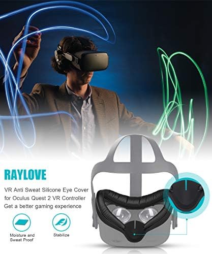 2 Комплекта скоба за интерфейса на виртуална реалност за Oculus Quest 2, маска Raylove VR изкуствена кожа
