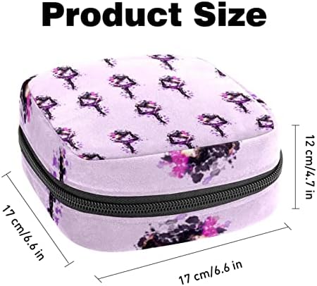 Чанта За Съхранение на Хигиенни Кърпички с Акварельным Модел за Балет Момичета, Чанта за Менструални Тампони, Преносим Чанта