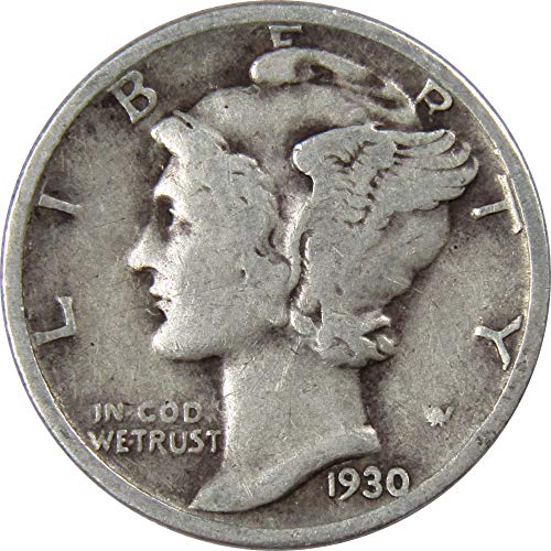 1930 Mercury Dime VG Много Добра от 90% от Сребърни Монети на САЩ 10в са подбрани