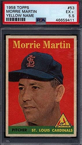 1958 Topps 53 Морри Мартин Жълти Букви С името на Кардиналите PSA 5.5 * 709057 - Бейзболни картички с надпис Slabbed
